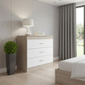 29" Light Gray and White Three Drawer Dresser