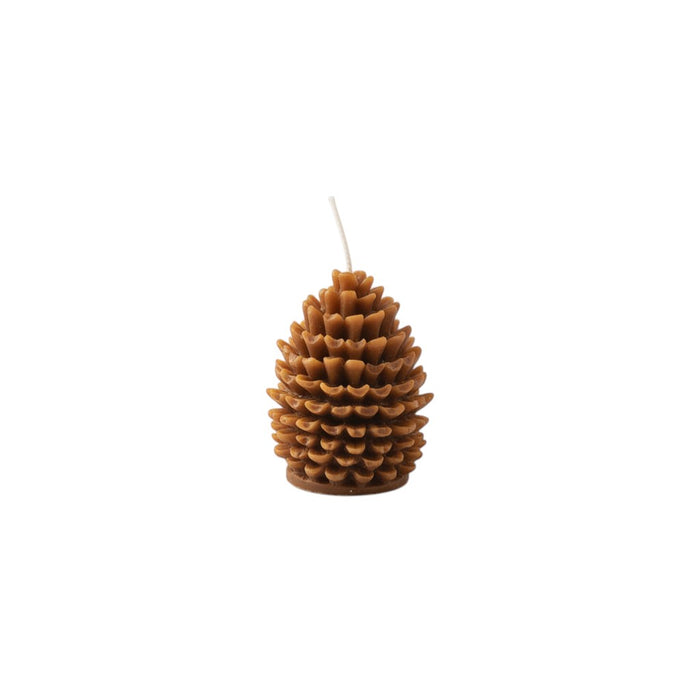 3" Brown Autumn Harvest Scented Dimensional Pinecone Candle