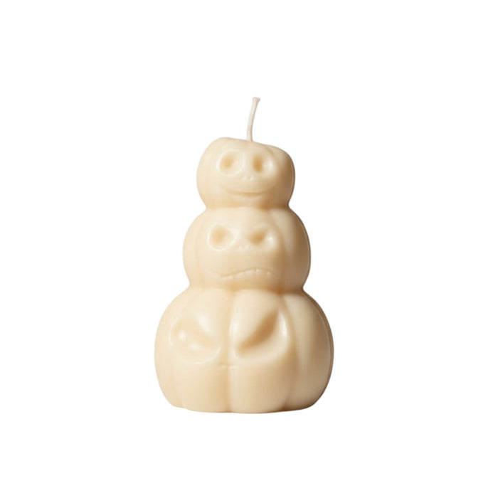 3" Ivory Creamy Vanilla Scented Dimensional Pumpkin Trio Soy Wax Candle