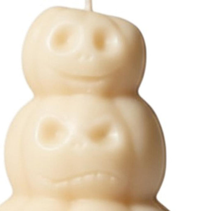 3" Ivory Pumpkin And Latte Scented Dimensional Pumpkin Trio Soy Wax Candle