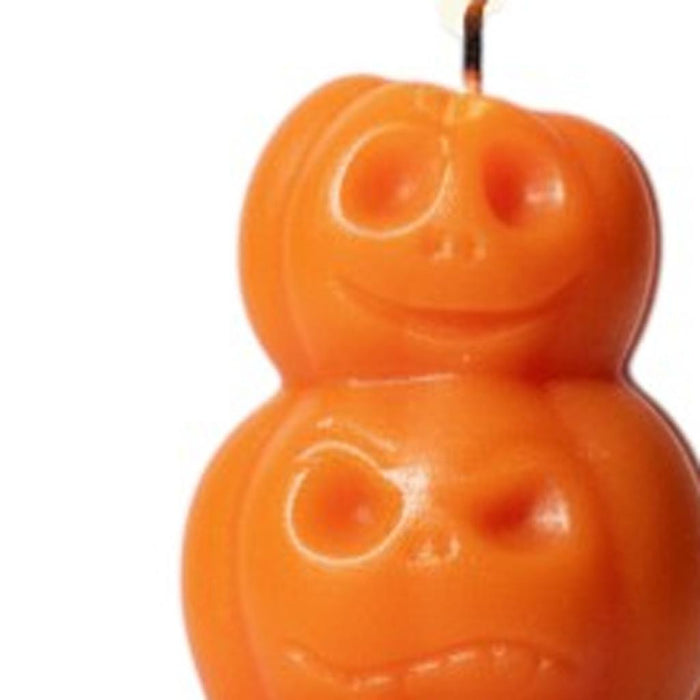 3" Orange Pumpkin And Apple Scented Dimensional Pumpkin Trio Soy Wax Candle