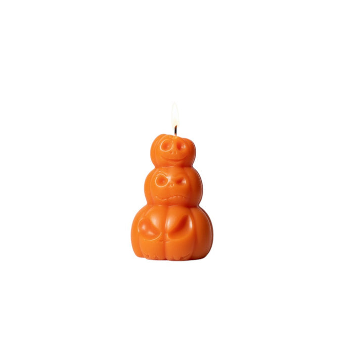 3" Orange Pumpkin And Latte Scented Dimensional Pumpkin Trio Soy Wax Candle