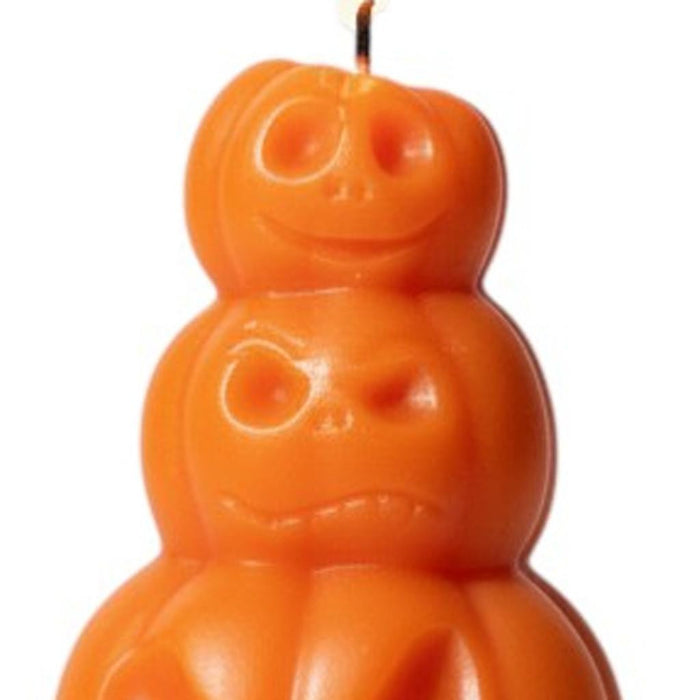3" Orange Pumpkin And Latte Scented Dimensional Pumpkin Trio Soy Wax Candle