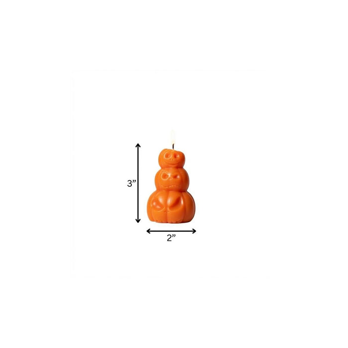 3" Orange Pumpkin And Latte Scented Dimensional Pumpkin Trio Soy Wax Candle