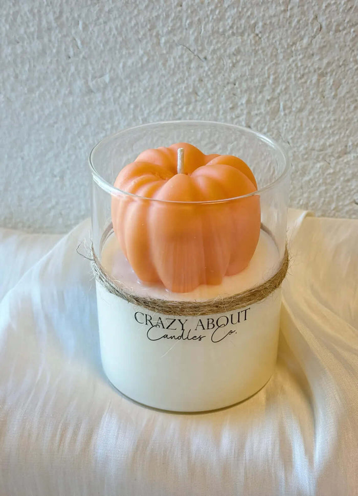 3" Pumpkin Autumn Harvest Scented Mini Pumpkin Candle In Clear Glass Jar