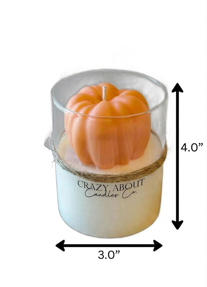 3" Pumpkin Autumn Harvest Scented Mini Pumpkin Candle In Clear Glass Jar