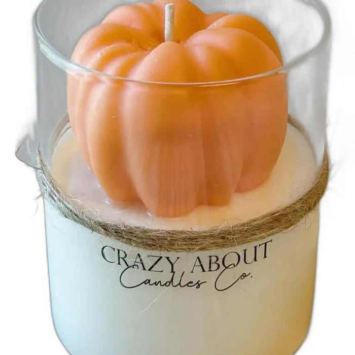 3" Pumpkin Pumpkin And Apple Scented Candle In Clear Glass Holder Cylinder Jar