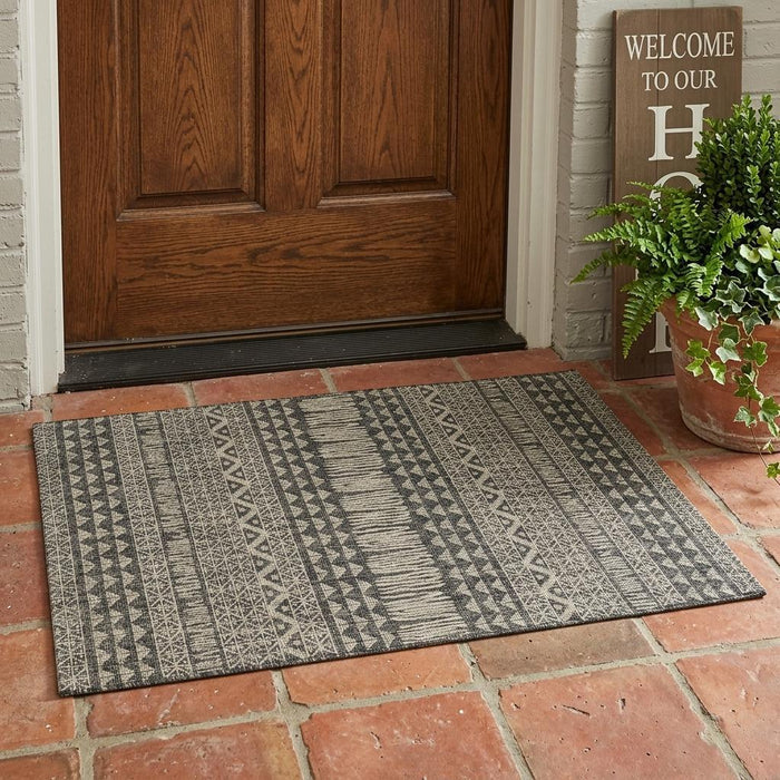 3' X 4' Charcoal Southwestern Indoor Outdoor Area Rug
