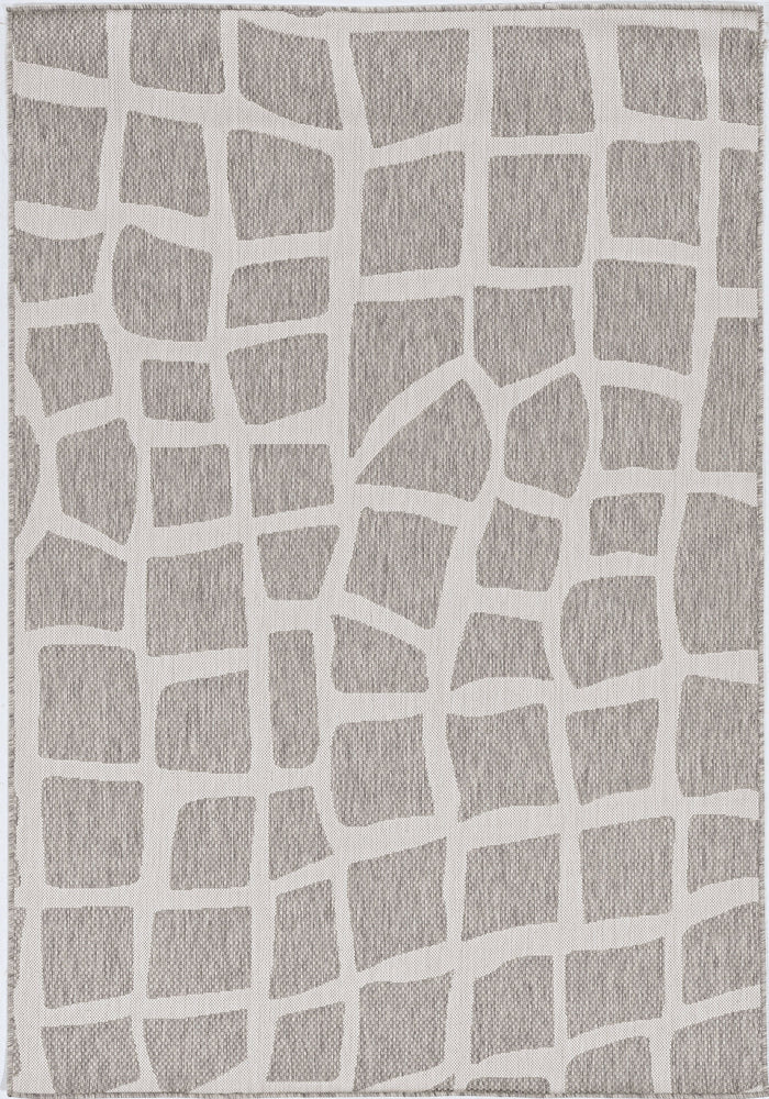 3' X 4' Gray and Ivory Cobblestone Area Rug