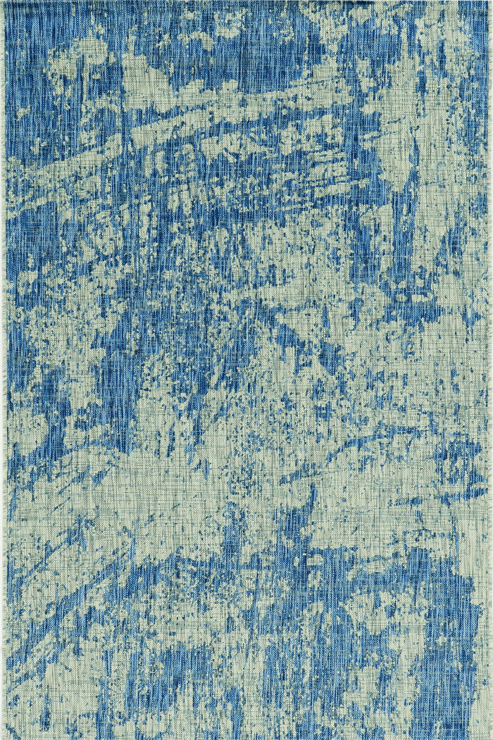 3' X 4' Green And Denim Blue Abstract Area Rug