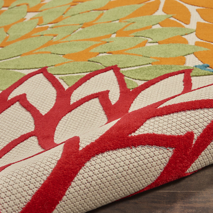 3' X 4' Green And Ivory Indoor Outdoor Area Rug