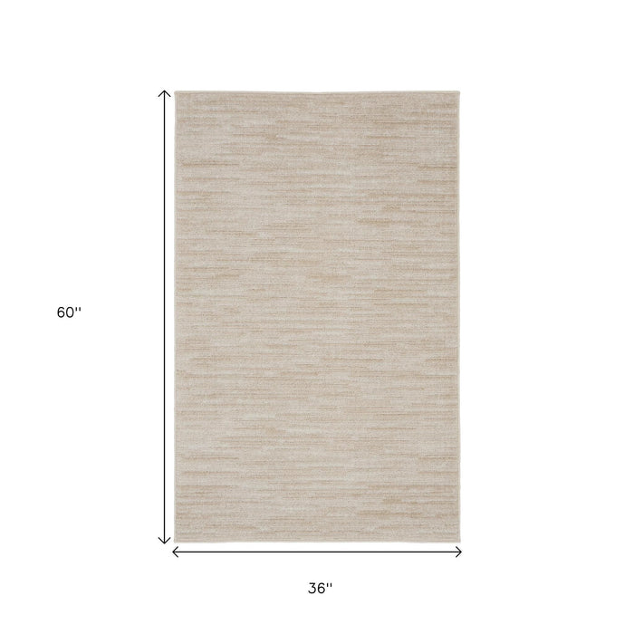 3' X 5' Beige And Ivory Indoor Outdoor Area Rug