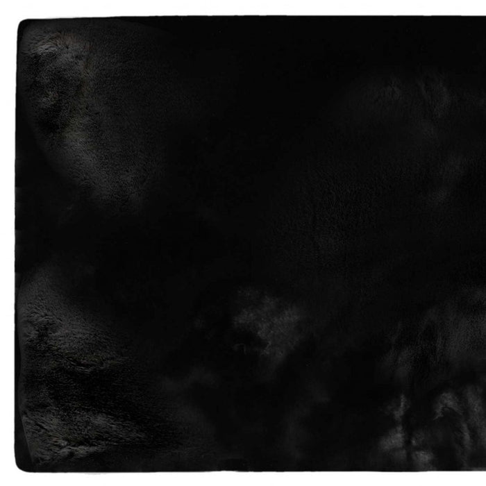 3' X 5' Black Faux Fur Area Rug