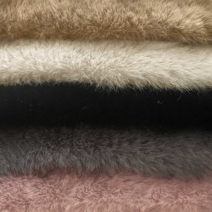 3' X 5' Black Faux Fur Area Rug