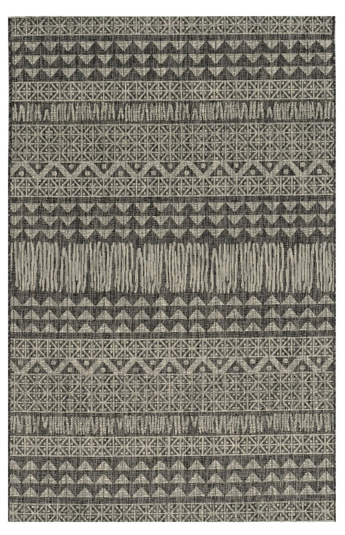 3' X 5' Charcoal And Gray Tribal Area Rug