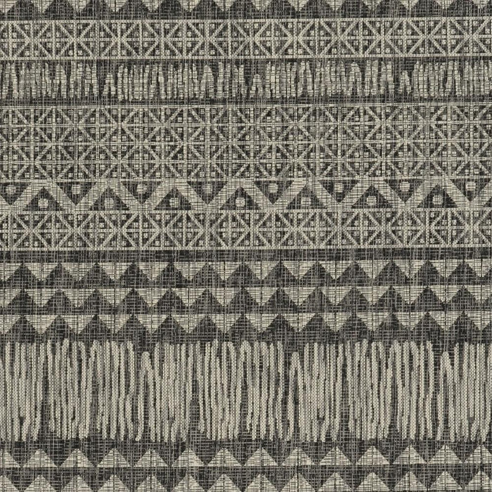 3' X 5' Charcoal And Gray Tribal Area Rug