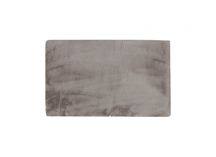 3' X 5' Gray Shag Hand Knotted Area Rug