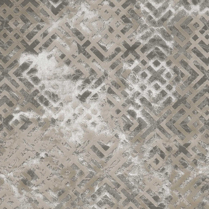 3' X 5' Sand And Light Blue Geometric Distressed Area Rug