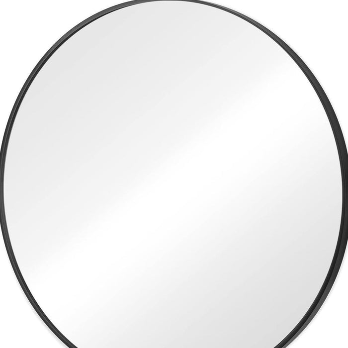 30" Black Metal Round Framed Bathroom Vanity Mirror