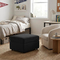 30" Black Velvet Ottoman With Storage
