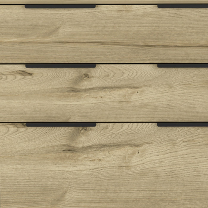 30" Brown And Black Wood Three Drawer Dresser