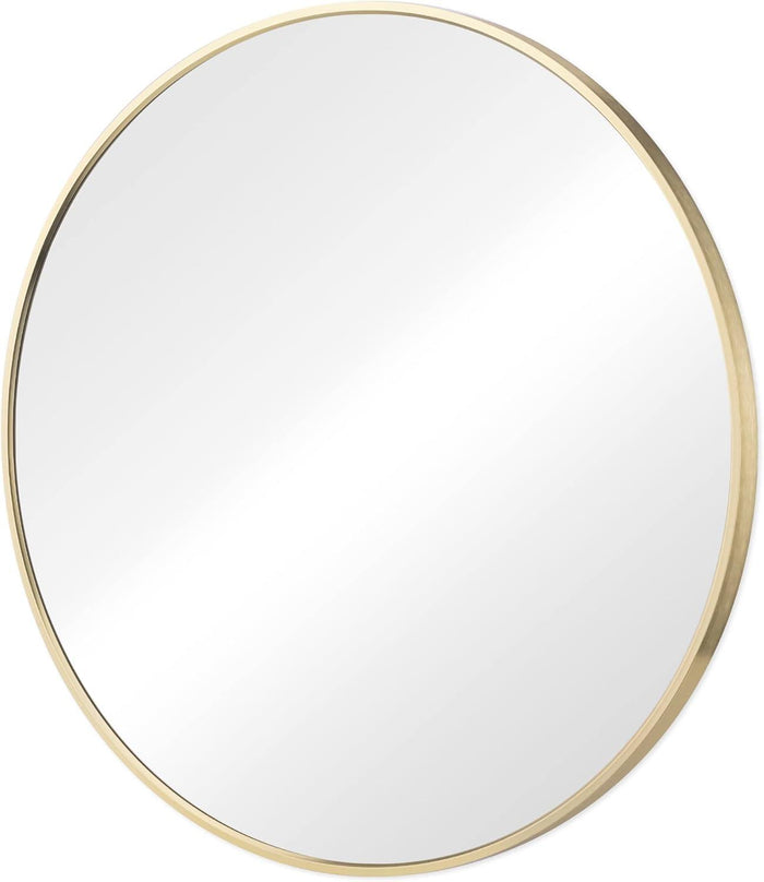 30" Gold Metal Round Framed Bathroom Vanity Mirror
