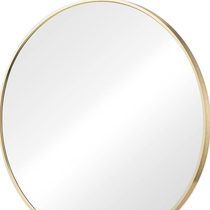 30" Gold Metal Round Framed Bathroom Vanity Mirror