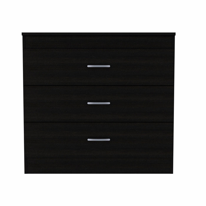 31" Black Three Drawer Dresser