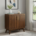 32" Brown Wood Accent Cabinet