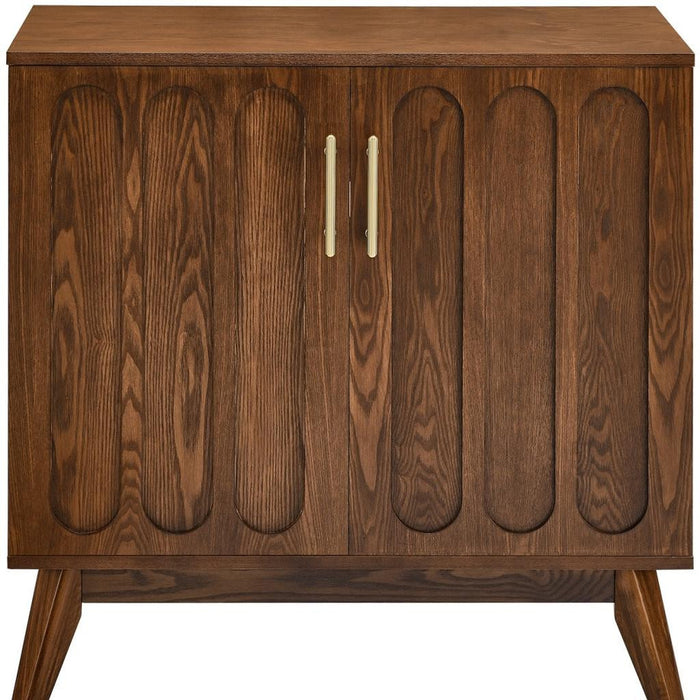 32" Brown Wood Accent Cabinet