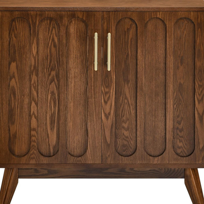 32" Brown Wood Accent Cabinet