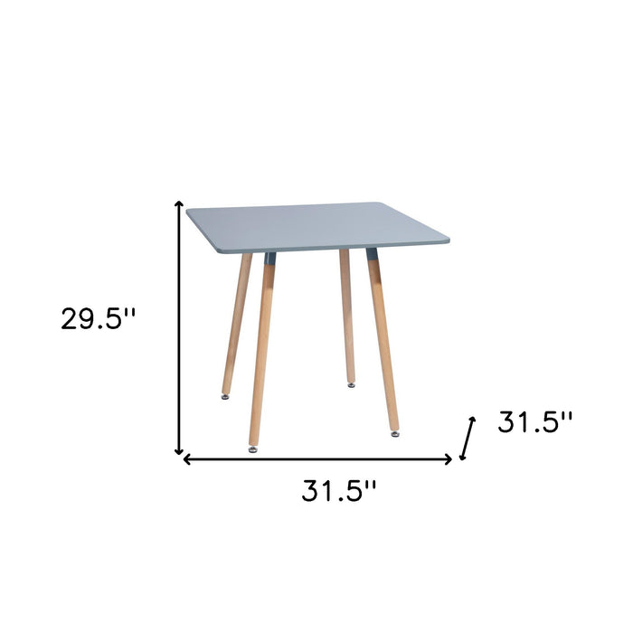 32" Gray and Natural Wood Square Dining Table