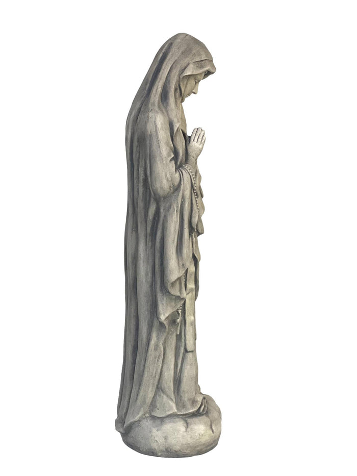 32" Gray Polyresin Virgin Mary Outdoor Statue