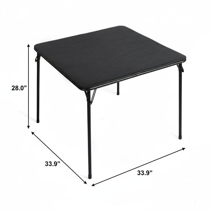 34" Black Wood and Metal Folding Square Card Table