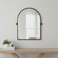 36" Black Metal Arch Tilting Framed Accent Mirror