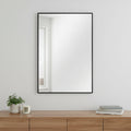 36" Black Metal Framed Accent Mirror