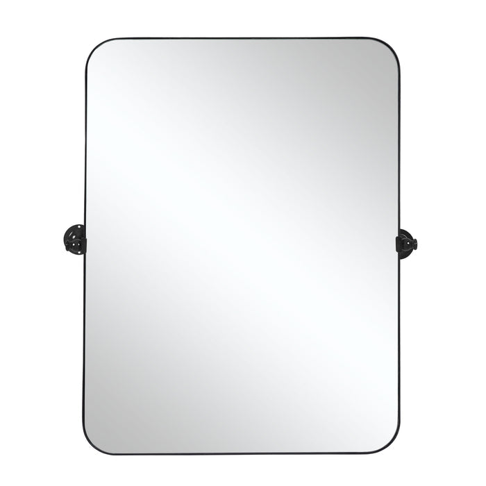 36" Black Metal Tilting Framed Accent Mirror