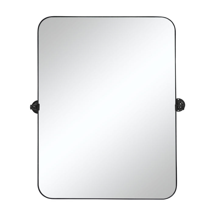36" Black Metal Tilting Framed Accent Mirror