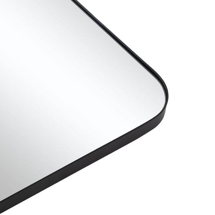 36" Black Metal Tilting Framed Accent Mirror