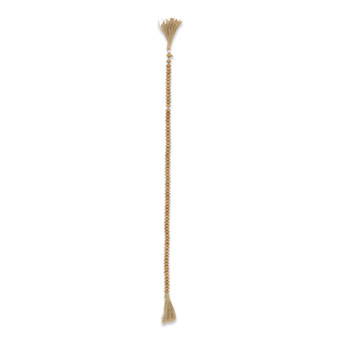36" Brown Rope And Wood Hand Painted Decorative Tassel