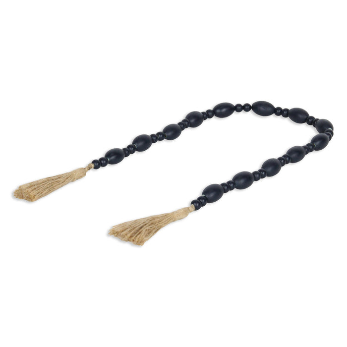 36" Dark Blue Wood Hand Painted Decorative Tassel