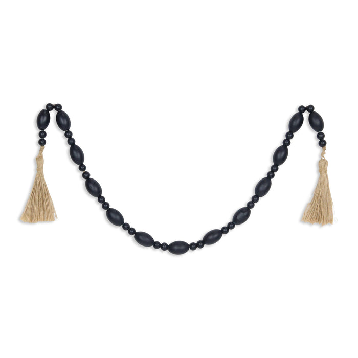 36" Dark Blue Wood Hand Painted Decorative Tassel