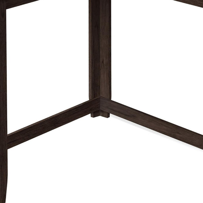 36" Espresso Wood Distressed Corner Frame Console Table