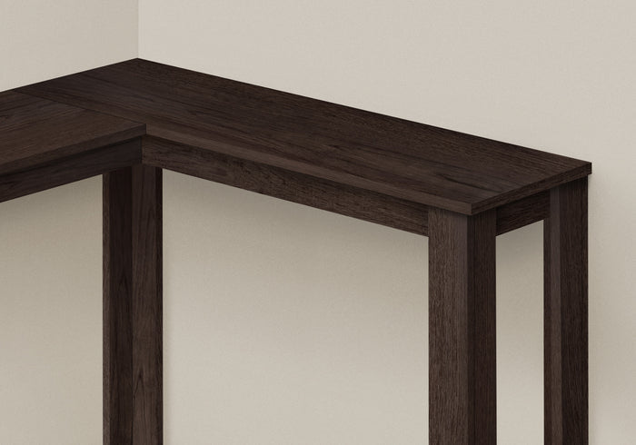 36" Espresso Wood Distressed Corner Frame Console Table