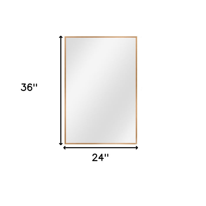 36" Gold Aluminum Framed Accent Mirror