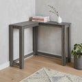 36" Gray Wood Corner Frame Console Table