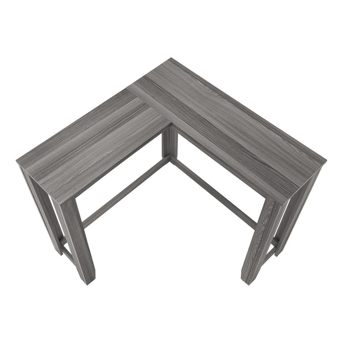 36" Gray Wood Corner Frame Console Table
