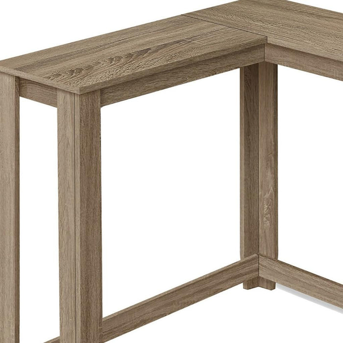 36" Taupe Wood Corner Frame Console Table