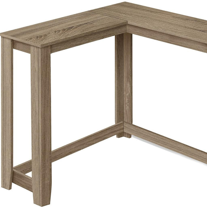 36" Taupe Wood Corner Frame Console Table