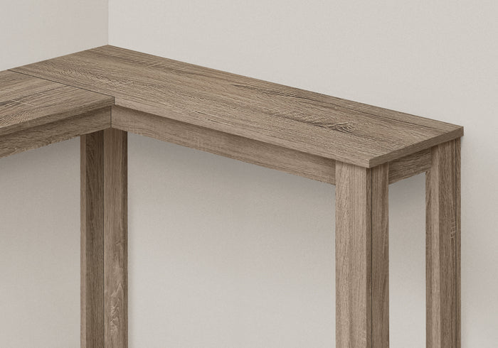 36" Taupe Wood Corner Frame Console Table